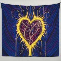 electric heart in tapestry