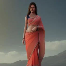 full body photo of a girl in saree i,hyperrealistic,detailed,8k,cinematic