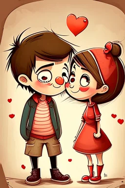 Cartoon couple in love