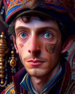 Human version of Pinocchio hyper-realistically intricate hyper-detailed 8k artwork