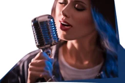 female Singer with microphone