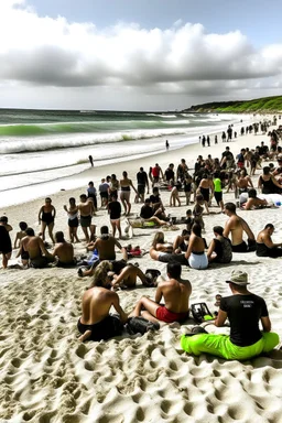 people stranded at a beach with no essentials