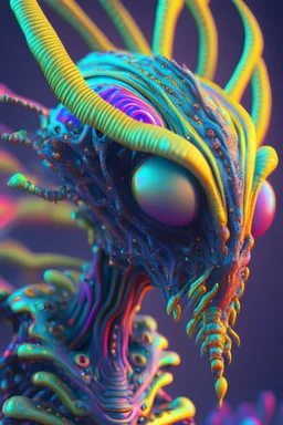 colorful alien , incredibly detailed, ultra high resolution, 8k, complex 3d render, cinema 4d.