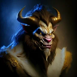 The Beast from the film “Beauty and the Beast” on a light background