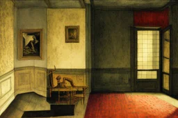 a chimera in a liminal room depicted by balthus