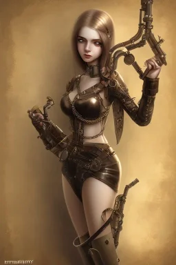 solitary cute body steampunk girl end