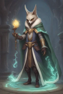 Owlin mage wearing archmagis robes with powerful magic