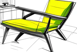 Make a futuristic arm chair and strong structure
