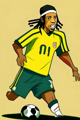 Ronaldinho Brazilian soccer player 2d cartoon