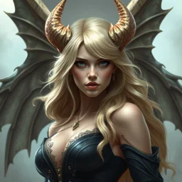 a blonde fantasy woman who is turning into a gargoyle, digital art, stylised