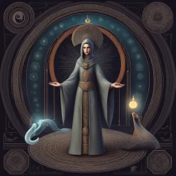 full_body:: Young mage with ornate grimoire and swirling mana:: Ancient stone temple with engraved runes:: by artist "Leonora Carrington", by artist "Tarsila do Amaral":: Cinematic lighting with shadows emphasizing the character's determination:: eye_level perspective::