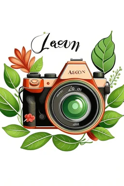 Style: illustration CAMERA WHTE BEST NATUR Text: "ZOOM-NATURE" no background)