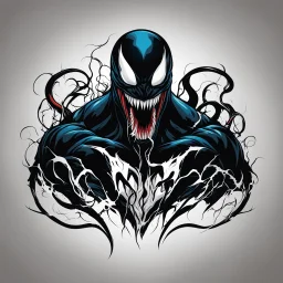 Ilustración vectorial de Venom, colores contrastantes