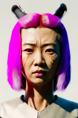 portrait, Asian cyborg woman, samurai warrior :: symmetry photography, cyberpunk style, pink hair, wires conveying, perfect eyes, samurai helmet, tiger mask, black samurai army, katana, japanese traditional ornaments, pink, white, black, glow eyes, cinematic, Ultra realistic, dark scene, soft color, highly detailed, unreal engine 5, RTX, ultra detail, 3d, finely drawn, high definition.