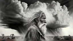 old bushman draw in a big cloud