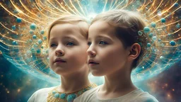 telepathy, young child, chrysalids, delight, empathy, harmony, ecstasy, award-winning photograph, beautiful composition, science-fiction, beautiful