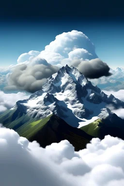 generate an image of clouds on the sky with mountain