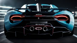 Super Evil Bugatti merged Hyper Sport, desktop wallpaper, 4K, Cinematic, rear view