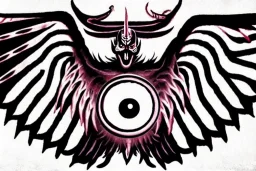 wings, freaky crazy evil eye with wings, laughing, flying, satan wings, dark, terror, horror