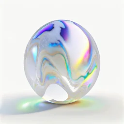 3d holographic marble shape isolated on infinite white background, glow, glass effect, 4k. sober. fintech