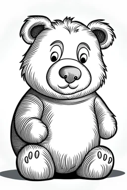 Caricature bear colorless