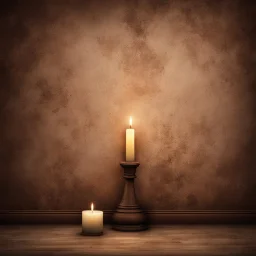 Hyper Realistic Brown Vignette Grunge Wall with candle lamp & lalten