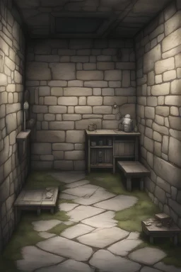 dnd, undeground infirmary, stone walls and flor, fantasy