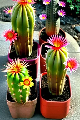 Blossoming cacti