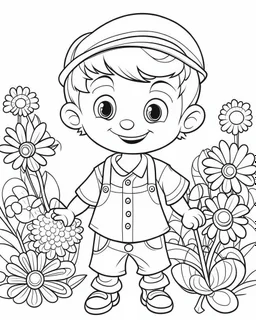 play cartoons coloring pages , no black color, no no flower, b/w outline art for kids coloring book page, Kids coloring pages, full white, kids style, white background, whole body, Sketch style, full body (((((white background))))), only use the outline., cartoon style, line art, coloring book, clean line art, white background, Sketch style