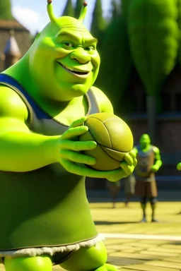 Shrek Playing Netball