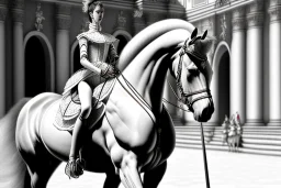 Lipizzaner, Vienna, model style, hyper realistic, extremely accurate, delicate, extremely detailed, manga style, wide-angle, open aperture, superfine pencil