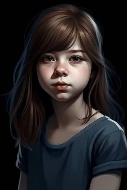 13 years girl, realistic dramatic style