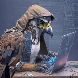 falcon as a hacker using the computer