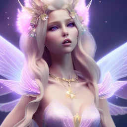 beautiful fairy very etheric, nice smiling, long blond hair, magic glamour pink make up, delicate colors, complete vision of very transparent and big wings, beautiful glamour transparent dress, ultra sharp focus, 8k, unreal engine 5, extremely sharp detail, light effect, soft light atmosphere, smooth, full of details, face in front, complete vision of face and hair and of the body