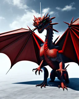 DRAGON, red, orange, blue, fine DETAILED, 4k resolution, wings