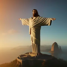 Christ the Redeemer, beautiful, landscape,sunset, unreal engine 5, cinematic lighting, photorealistic, realistic, hyper detailed, 8k, octane render, cinema 4d