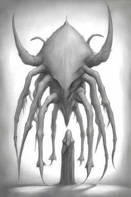 Sketchdrawing of a thin long multilegged creature in the wardrobe, wayne barlowe style
