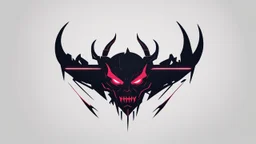 minimalistic cyberpunk demon logo