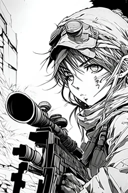 manga drawing of a sniper