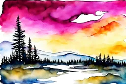 Alcohol & Ink for friday night landscape! (MJ)