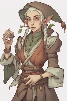 A DnD character. An deceitful Elf merchant.