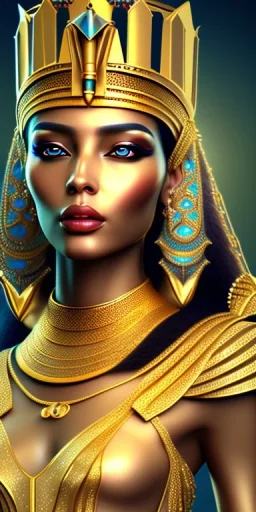 Beautiful pharaonic queen, hot pharaonic dress, full body, clear features, pretty, too many details, pharaonic background، 4k, 8k , 3d, fantasy, realistic, cinematic