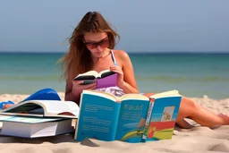 reading on the beach