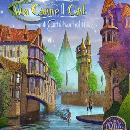 A magical canal city of wizards, witches and warlocks with a castle Erin Stead style