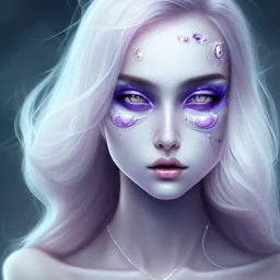 inocent girl portrait young best quality, white skin big sparkling eyes,purple-dark makeup, gangsta, 4k, realistic details