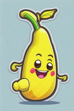 One banana cute cartoon character for sticker or caricature