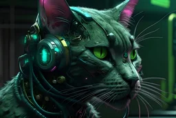 cyberpunk realistic cat hyper detailed