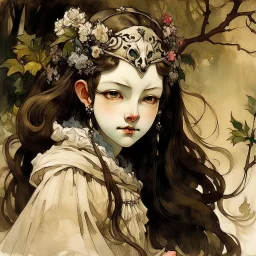 girl with a mask Arthur Rackham