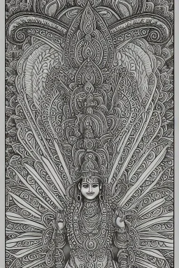 Hinduism, modern realistic cartoon drawing, grayscale, adult coloring pages, Hindu god Brahma, male god, wisdom, transformation, lined drawing, coloring page, 300 dpi, high quality print, painted portrait, full body, white hair , masculine, mature, handsome, upper body, muscular, hairy torso, fantasy, intricate, elegant, highly detailed, digital painting, artstation, concept art, smooth, sharp focus, illustration, 8K, HDR, masterpiece, pastel quad Color, 3D vector art, cute and quirky, fantasy