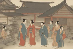 اشخاص وبيوت من اليابان القديمه